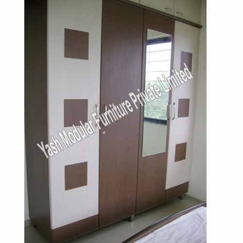 Wooden Wardrobe With Mirror